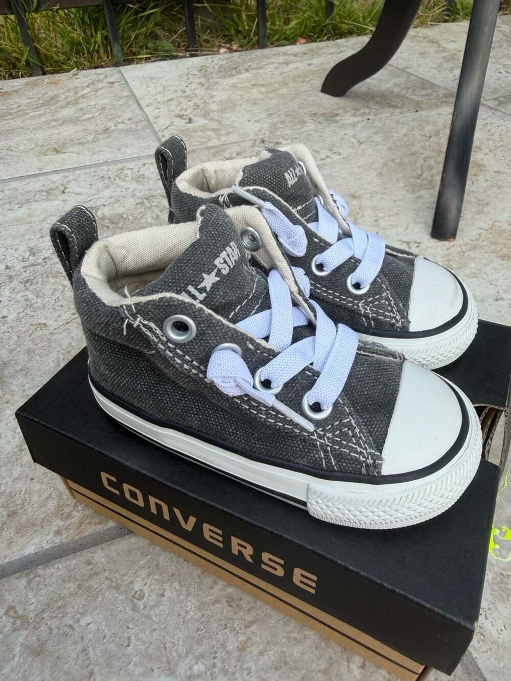 Converse Chuck Taylor All Star Street Slip Infant Sneakers in Beluga Grey - Picture 3 of 5